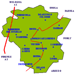 visualizza la mappa del Mugello...